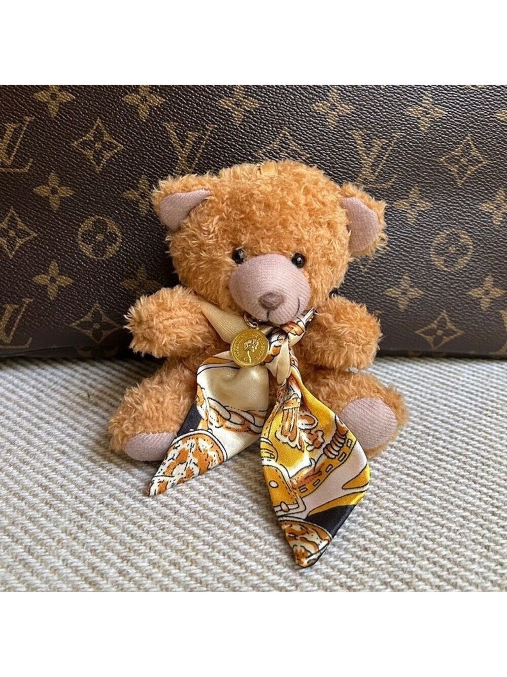 Teddy Bear Bag Charm 4” with TWILLY SCARF 🧸 - Picture 4 of 5